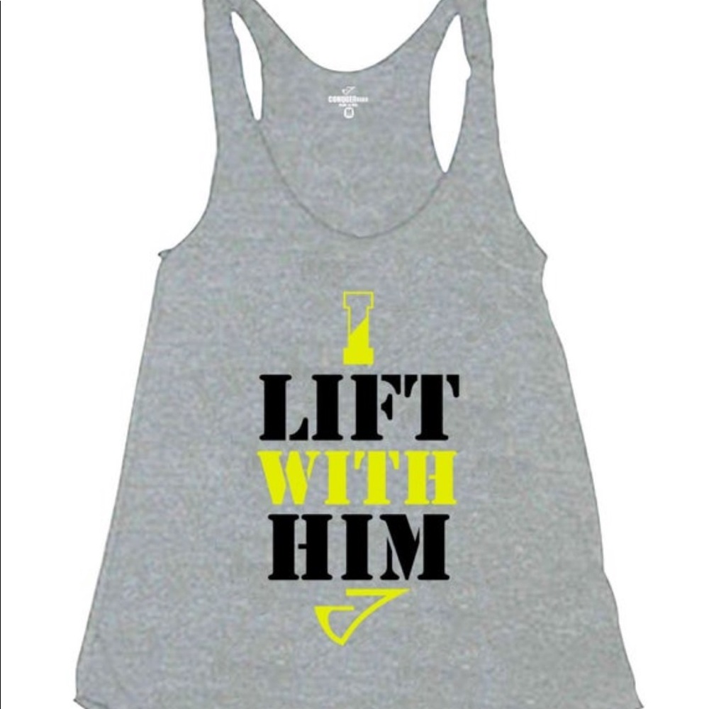 I lift with him graphic racerback tank top